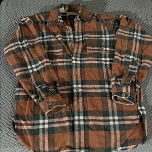 L.L. Bean Brown and Green Plaid Men's Shirt